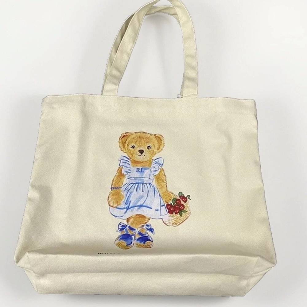 Ralph Lauren Beige Tote with Bear Motif